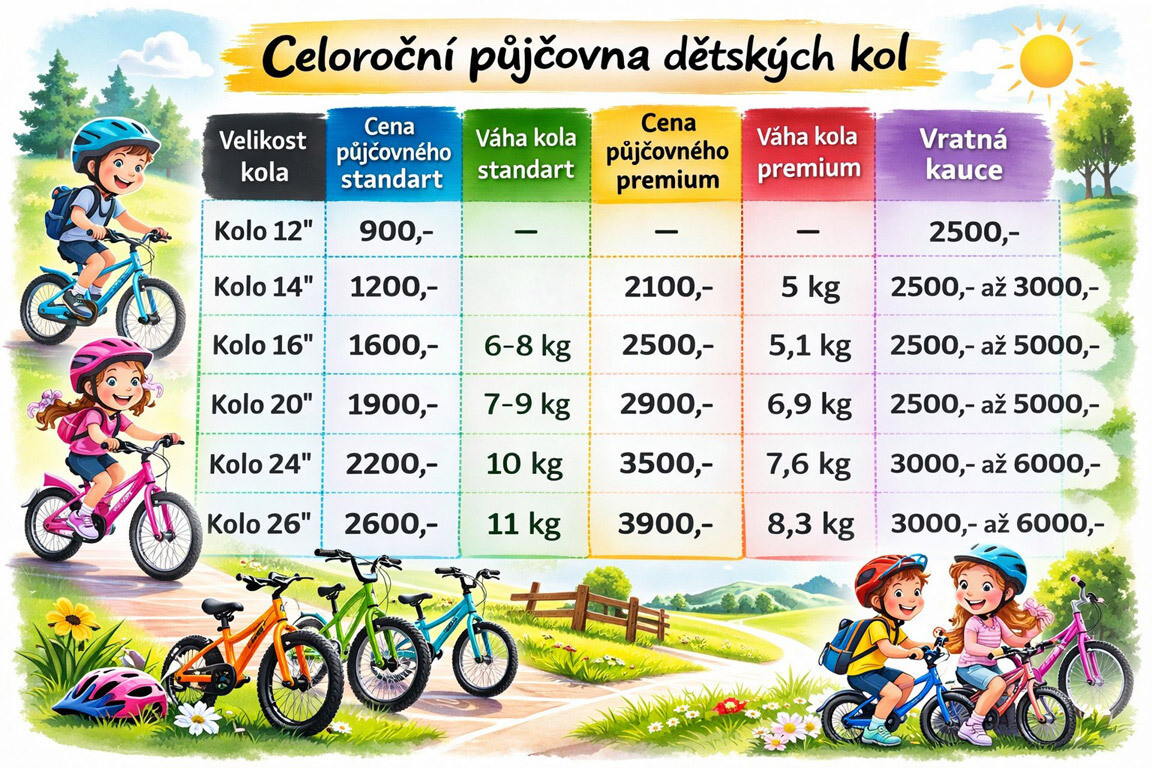Celoroční půjčovna dětských kol